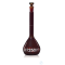 Volumetric flask BB Kl. A USP DE-M amber glass 500 ml, Boro 3.3 NS 19/26, glass stopper