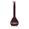 Volumetric flask BB Cl. A USP DE-M amber glass 10 ml, Boro 3.3, NS 10/19, PP stopper