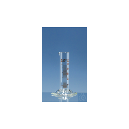 Messzylinder niedr.F. SILBERBRAND-ETERNA 250 ml: 5 ml, Boro 3.3, braun grad.