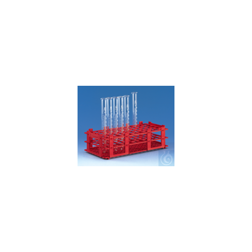 Test tube rack, PP 265x126x88 mm f. 21 tubes w.d. 30 mm blue