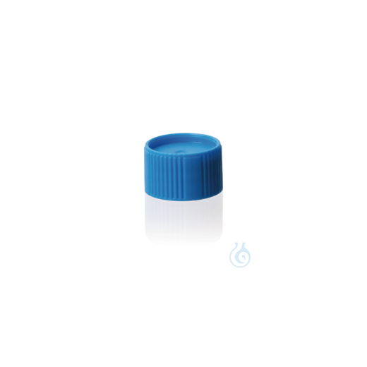 Screw cap PP, coloured, w. SI-seal blue non-sterile temp.resistant -196 to 121°C