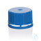 Screw cap with safety seal Silicone seal, blue, non-sterile