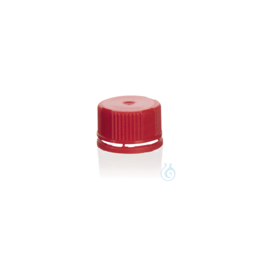 Screw cap with tamper-evident silicone seal, red, non-sterile