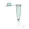 PCR tubes, single, with lid 0.2 ml, green, attached lid flat