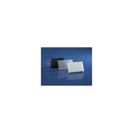 Microtiter plate, cellGrade, 384-well, PS transp.B., black, F-B., 120 µl, PU=5
