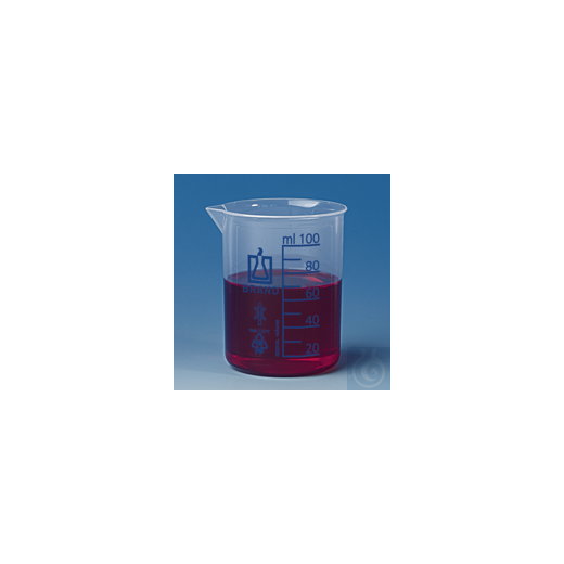 Tumbler, low form, PP 600 ml: 50 ml, blue degree,