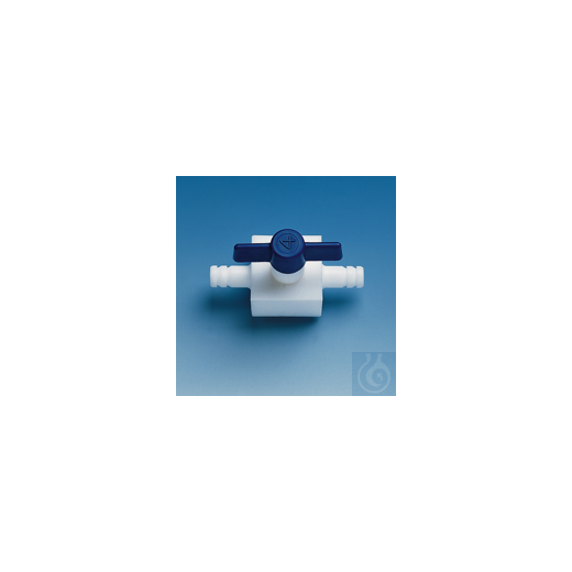 Stopcock, PTFE, one-way with olives for tube I.D. 9 mm, bore 5 mm