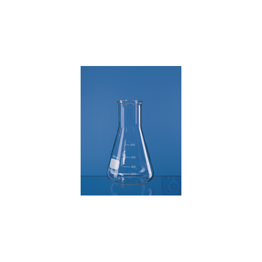Erlenmeyer flask, wide neck, Boro 3.3 300 ml, with beaded rim and graduation
