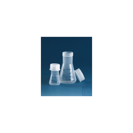 Erlenmeyer-Kolben, Weithals, PP 250 ml, NS 45/40, mit Schraubkappe