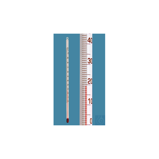 Allgebrauchsthermometer Einfachtyp Stabform -10+110:1°C, weißbelegt rote Füllung