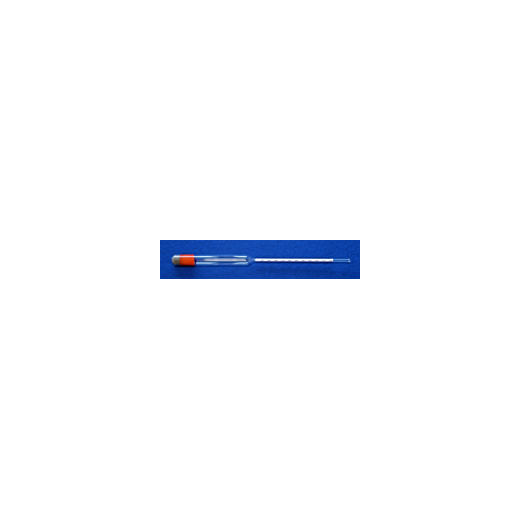 Hydrometer acc. to Baumé, 0-10:0,1°Bé, 280mm long, reference temperature 15°C, without