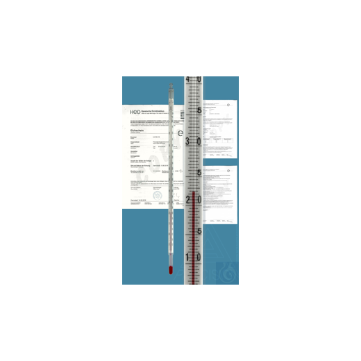 Laboratory thermometer, DIN 12778, enclosed type, -10/0+150:1°C, capillary