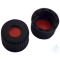 10mm PP screw cap black with hole 10/425 natural rubber red-orange/TEF tra