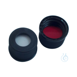 10mm UltraClean PP screw cap, black, with hole, silicone...