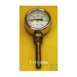 Bimetallic dial thermometer, radial stem, 0+120:2°C,...