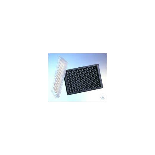 MICROPLATE, 96 WELL, PP, F-BOTTOM (CHIMNEY, BLACK, 10 PCS./BLD.)