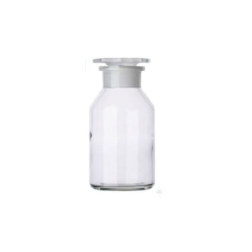 Wide neck glass white with glass stopper 1000ml,