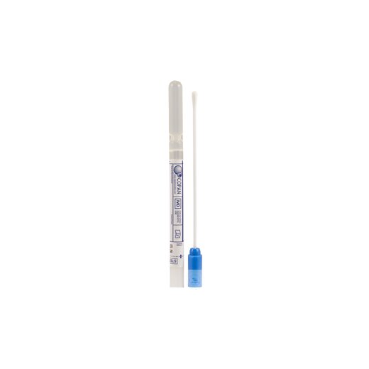 Swab mit Amiesmedium ohne Holzkohle, Kunststoffapplikator, Kappe blau