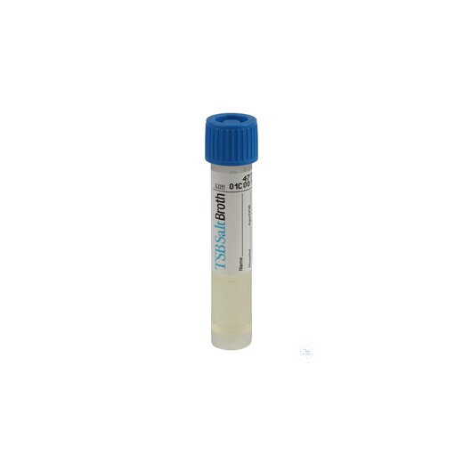 TSB -Bouillon 2ml + 2,5% NaCl medium 12x80mm tubes, cap blue