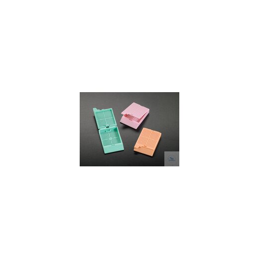 Biopsiekassette mit angeklipptem Deckel, Farbe Pink