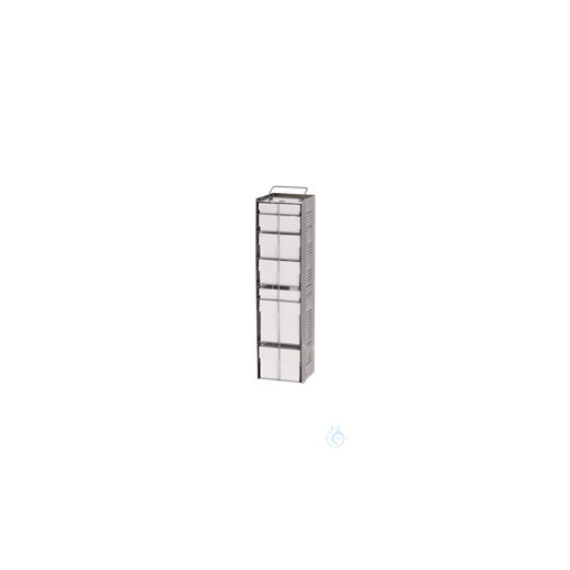 Alu FlexRack for freezers variable shelf height with 4 shelves; aluminium, with Fix