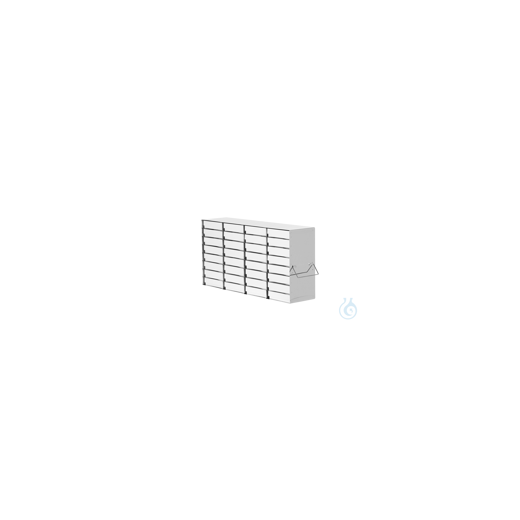 Standard rack for refrigerators (HxW) 8x5=40 boxes 40mmH; stainless steel, dimensions