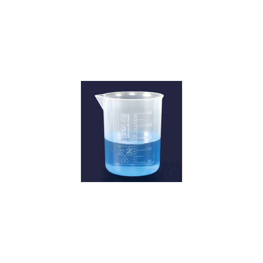 BEAKER-PP-LOW FORM-RAISED GRADUATION-100 ML
