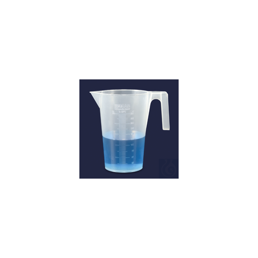 MEASURING BEAKER WITH HANDLE-PP-RAISED GRADUATION-500 ML
