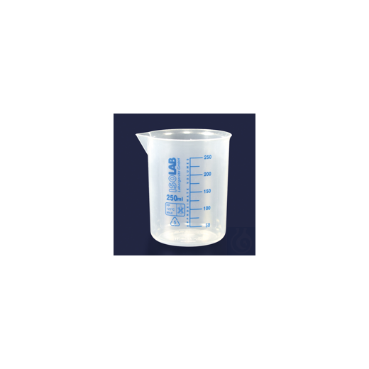 BECHER-PP-NIEDERE FORM-BLAU GRAD.-100 ML