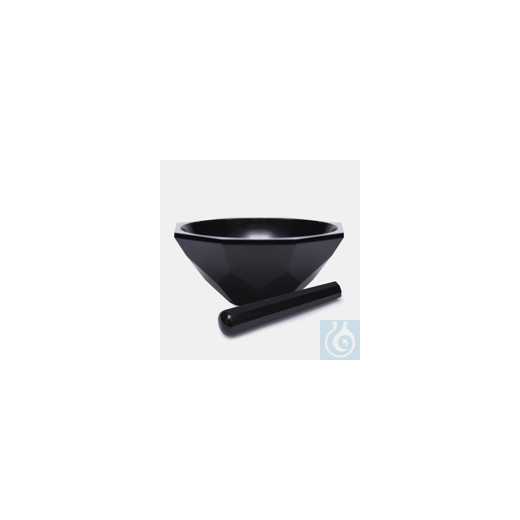 AGATE MORTAR WITH PESTLE-BLACK-350 ML -AD = 150 ± 3 MM