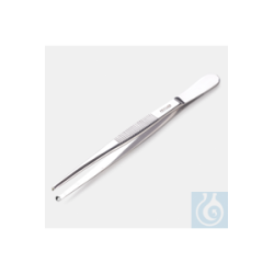 TWEEZERS-STAINLESS-STEEL-BASE/STRAIGHT-130 MM- WITH TEETH