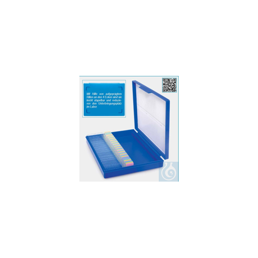 Slide box-PP-snap-lock-for 100 slides-blue