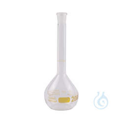 Volumetric flasks, clear glass, VOLAC FORTUNA, 200 ml,...
