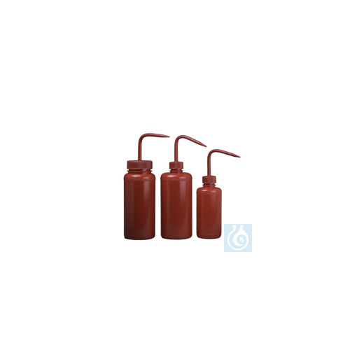 Bel-Art Red 500ml (16oz) Polyethylene Wash Bottles; Polypropylene Cap, 53mm