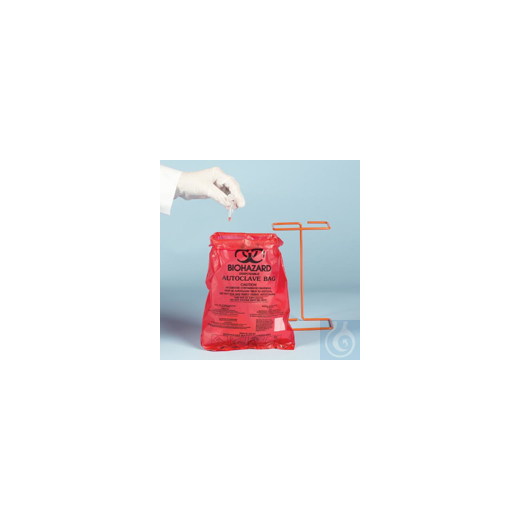 Bel-Art Bench-Top Biohazard Bags; 0.018mm Thick, 0.43 Gallon Capacity, Red