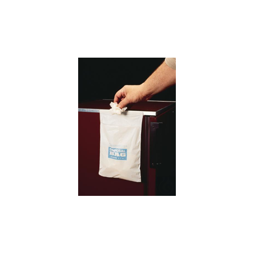 Bel-Art Cleanware Polyethylene White Self Adhesive Waste Bags; Holds 3 lb, 1.