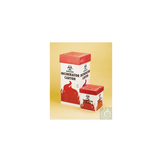 Bel-Art Cardboard Biohazard Incinerator Cartons; 8 x 8 x 10 in., Benchtop Model