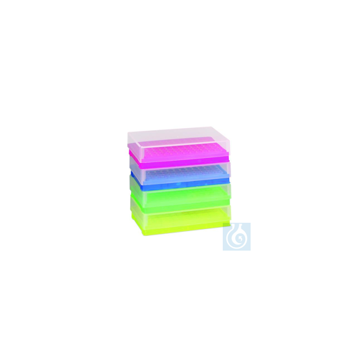 Bel-Art PCR Rack; For 0.2ml Tubes, 96 Places, Assorted Colors (Pack of 5)