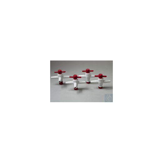 Bel-Art Three-Way Stopcock for ¼ in. to ? in. Tubing; 4mm Bore, PTFE