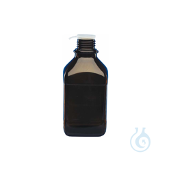 Amber glass bottle with ISO thread, 250 ml, amber glass