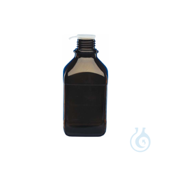 Amber glass bottle with ISO thread, 1000 ml, amber glass
