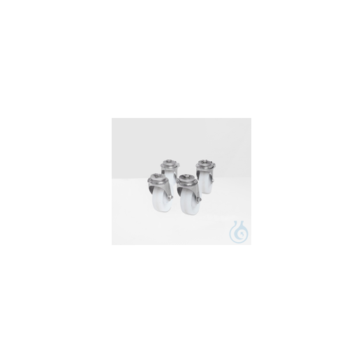 Set of castors with parking brake