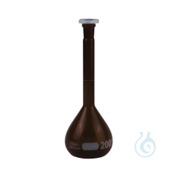 Volumetric flasks, amber glass, VOLAC FORTUNA, 100 ml,...