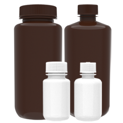 HDPE-Reagenzflaschen, schmale Mündung, braun