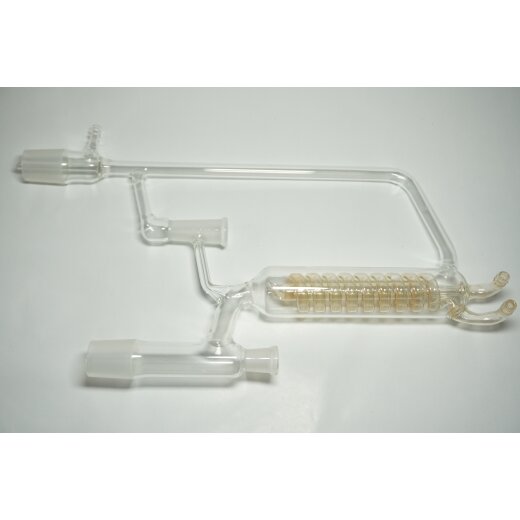 Kolonnenkopf Rückflusskühler, Dimrothkühler 2x NS29/32 Kern 1xNS19 Hülse Olivena