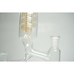 Kolonnenkopf Rückflusskühler, Dimrothkühler 2x NS29/32 Kern 1xNS19 Hülse Olivena