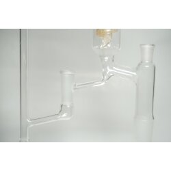 Kolonnenkopf Rückflusskühler, Dimrothkühler 2x NS29/32 Kern 1xNS19 Hülse Olivena