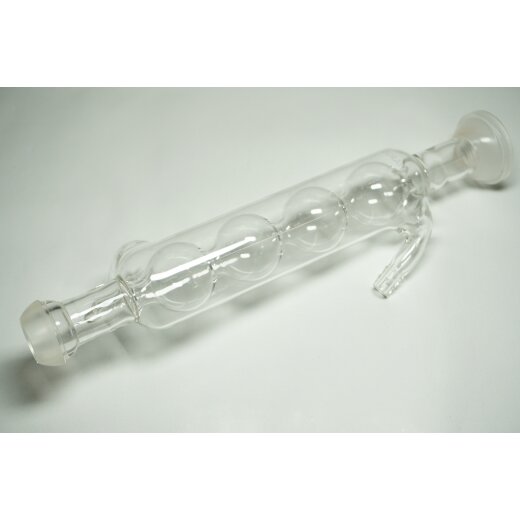 Allihnkühler Kugelkühler mit Kugelschliff KS29 Duran Olivenanschluss einer defekt Mantellänge 15 cm