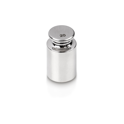 Single weight, OIML class F1, 20 g, Eco shape, polished stainless steel