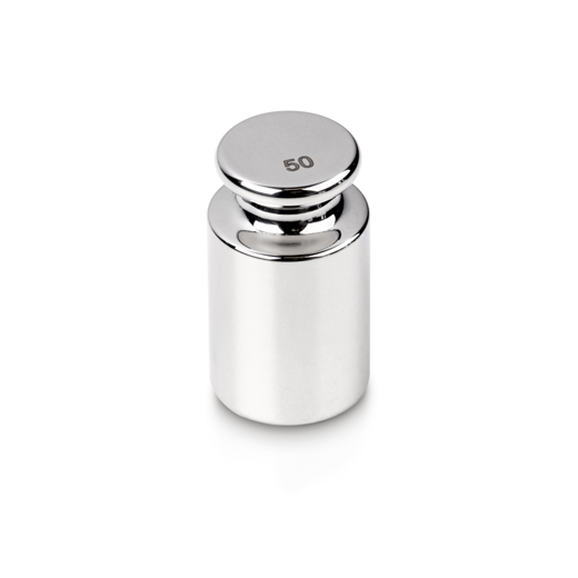 Single weight, OIML class F1, 50 g, Eco shape, polished stainless steel